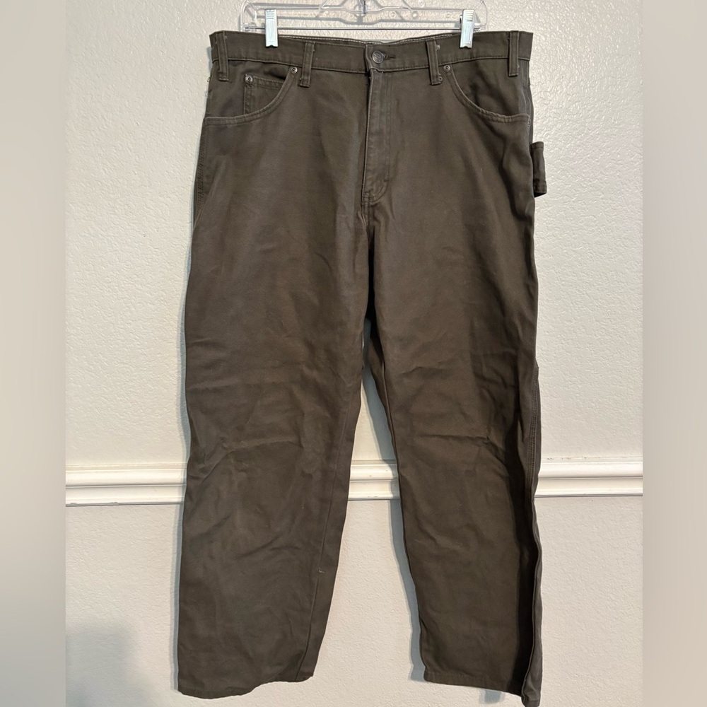 Dickies Olive Green Men’s Carpenter Jeans Size 36x30